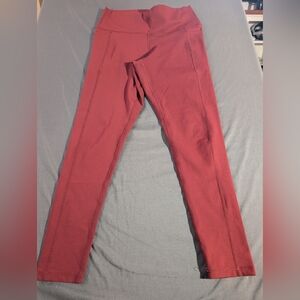 Red High-Waisted Leggings. Strong Physiquez